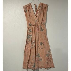 Jody California Floral Midi Dress Size 7 Sleeveless Tie Back Boho